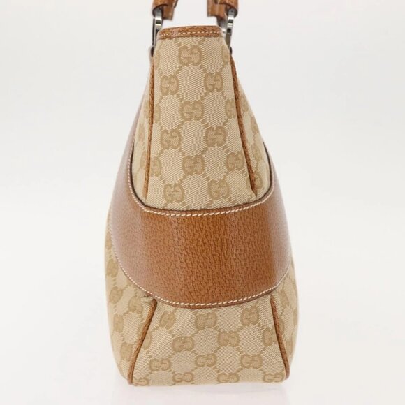 GUCCI GG Canvas Tote Bag Beige Silver 113011 Auth 148839V - Picture 7 of 16